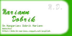 mariann dobrik business card